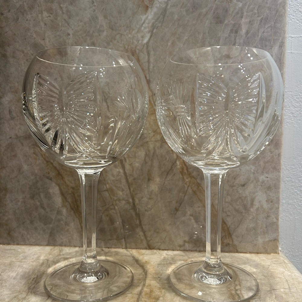 Waterford Crystal White Wine Glasses Elegant Drinkware